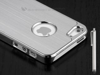 Silver Luxury Brushed Metal Aluminum Chrome Hard Case for iPhone 5 5g 