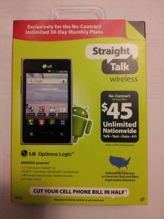 LG Optimus Logic 4 GB SD Card Included Straight Talk Brand New in Box 