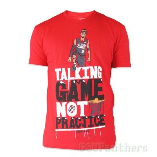 Allen Iverson Talking Game Not Practice Reebok Red T Shirt Mens (M 
