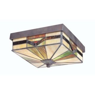 Allen Roth Tiffany Style Exterior Outdoor Flush Mount Ceiling Light 