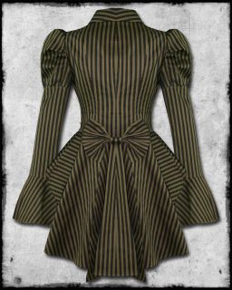  Brown Striped Steampunk Vtg Victorian Style Amanda Jacket Coat