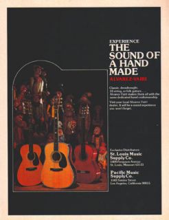 Alvarez Yairi Acoustic Guitar Ad Vtg 70s Hand Made