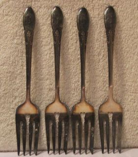 Alvin Silver 1935 Cameo Fish Forks Monogrammed I or T