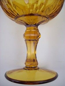 Vintage Amber Depression Glass Compote Pedestal Unknown Pattern