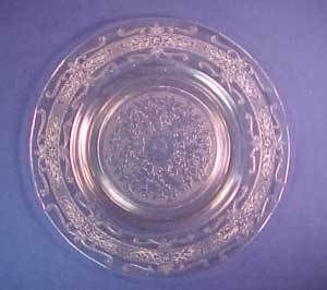 Stippled Rose Band Amber Depression Glass Plate