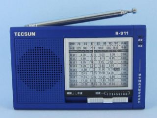 tecsun r 911 fm am sw1 9 band portable radio receiver blue