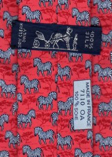   Timeless Hermes Zebras Animal Amaranth Red Tie 7110 OA 1¢