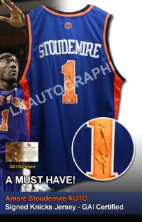 Amare Stoudemire AUTO Signed Knicks Jersey proof GAI GV691606