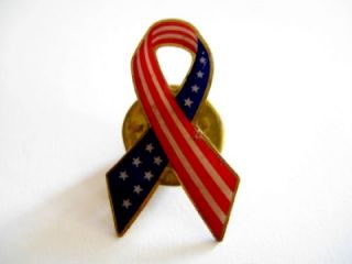 Vintage American Flag Ribbon Tack Lapel Pin U s A