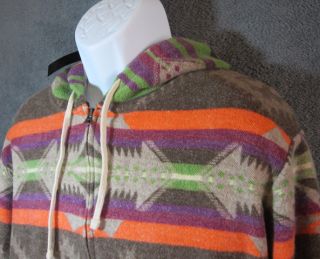 Ralph Lauren Polo Native American Motif Indian Blanket Hooded Sweater 
