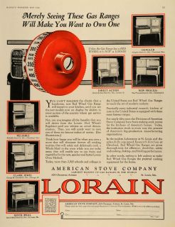 1928 Ad American Stove Co. Lorain Red Wheel Gas Range   ORIGINAL 