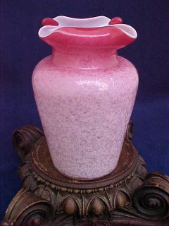 Antique Victorian Stevens Williams Cased Pink Silver Spangle Art Glass 