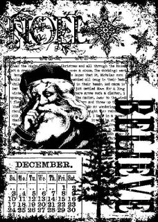 Tim Holtz ATC Size Cling Rubber Stamp COM025 CHRISTMAS MIRACLE