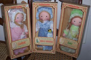   of 3 Holly Hollie Hobbie Hobby Amy Carrie Rag Doll 12 Pets In Box NIB