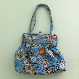 Vera Bradley Alice Handbag Retired Bali Blue Pattern Free Shiping 