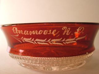 Anamoose North Dakota Vintage Advertising Souvenir Ruby Flash Glass 