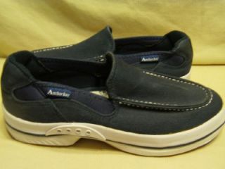Anchor Bay Mens White Navy Canvas Boat Deck Shoes 7 5