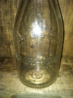 Vintage Embossed Quart Milk Bottle Ander John Sanitary Dairy ASD Erie 