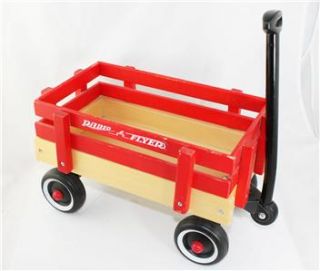 1996 Radio Flyer Town Country Mini Red Wagon Collectable Wood Model 6 