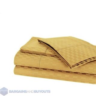 Andiamo 500 Thread Count Egyptain Cotton 4 Piece Sheet Set Dobby Gold 