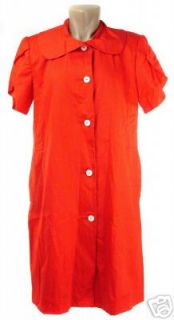 andre van pier for bergdorf goodman label red short sleeve shirt dress 
