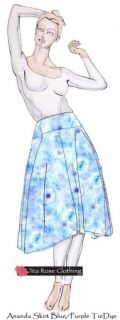 Apres Yoga Clothing Ananda Angle Skirt Tie Dye Blue