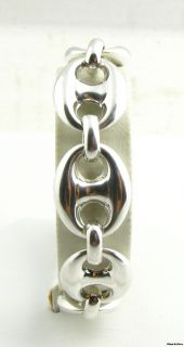 Chunky Anchor Chain Bracelet   800 Silver Polished 8 Fine Estate 