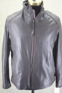 New Marc New York Andrew Marc Nelson Brown Leather Jacket Coat Size 
