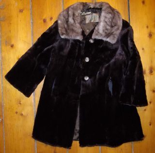 Vtg Fur Coat Sheared Beaver Peter Duffy NY Custom for Craft or Repair 