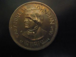 Andrew Johnson Presidential Inaugural Peace Medal Coin