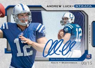 2012 Topps Strata Football Clear Cut Autograph Andrew Luck 85x60