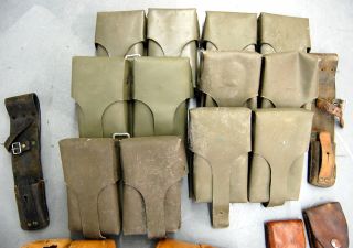 Large lot of GERMAN AMMO and Cleaning POUCHES, Gun Cleaning Kits, WWII 