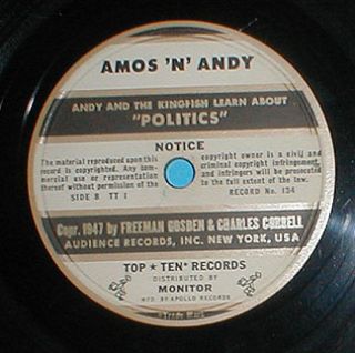 AMOS N ANDY Top Ten Records 1947 set of 4 78s Black Americana Gosden 