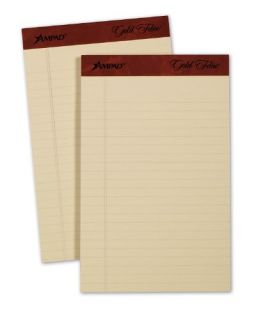 Ampad Gold Fibre Retro Perforated Pad Ivory Paper 5 x 8 Legal Rule 50 