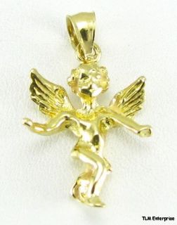 Cherub Pendant 14k Yellow Gold Guardian Angel Charm