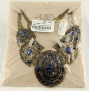 New In Package Amrita Singh Napeague Bib Necklace Blue Lapis