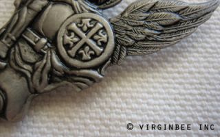 st michael archangel cross guardian angel silver pin shipping info