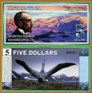 Antarctica, $5, January 1, 2001, UNC    Amundsen