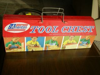 American Tool Chest Childs with Tools Mfg by American Toy Furniture Co 