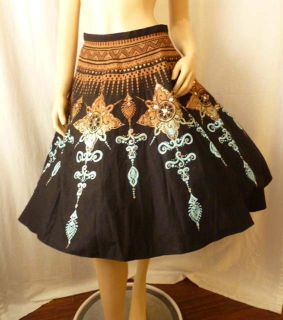 Womens Ethnic Skirt by Angie Made in India Full Circle Party Vtg 