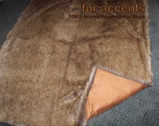 Faux Fur Accent Rug Coyote Shag Bear Sheepskin Mink Plush Pelt 