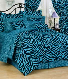 piece luxury blue zebra print comforter set queen this eight piece