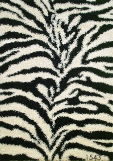 Area Rug Black and White Shag Zebra Animal Print Rug
