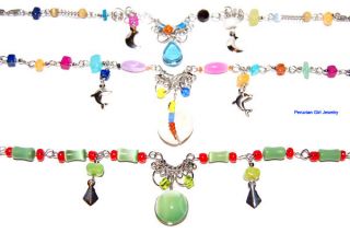 10 glass anklets with toe ring