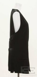 Ann DEMEULEMEESTER Black Wool Cotton Long Vest Size Small