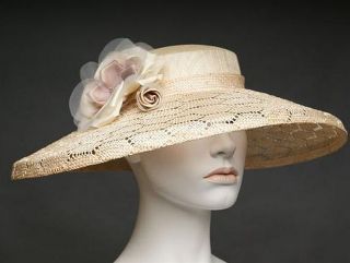 André ™ Ladies Sorrento Straw Large Profile Watteau Brim Hat