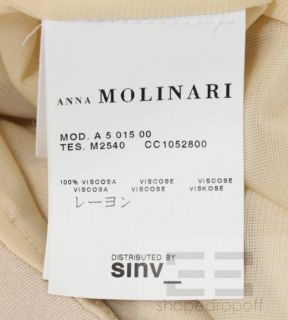 Anna Molinari Beige Knit Long Sleeve Low Back Sheath Dress Size 40 