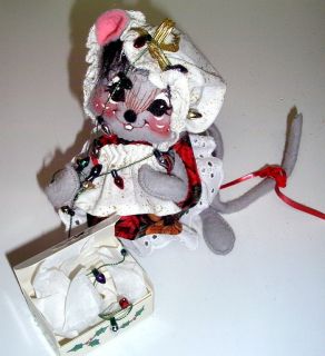 Annalee Mouse With Christmas Lights Felt Doll