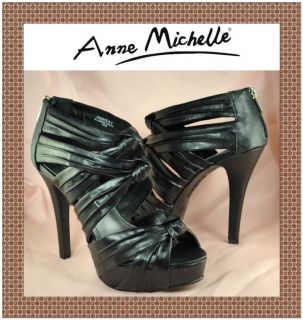 Anne Michelle Essence 48 Peeptoe Platform Strappy Heels