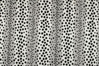   Fabric Spot On Blackbird Black & White Leopard Cheetah Curtain Fabric